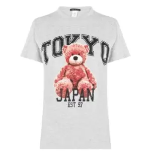 Image of I Saw It First Tokyo Teddy T-Shirt - Grey