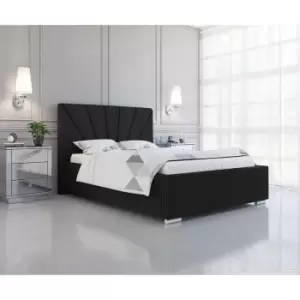 Image of Khuduro Bed Double Plush Velvet Black