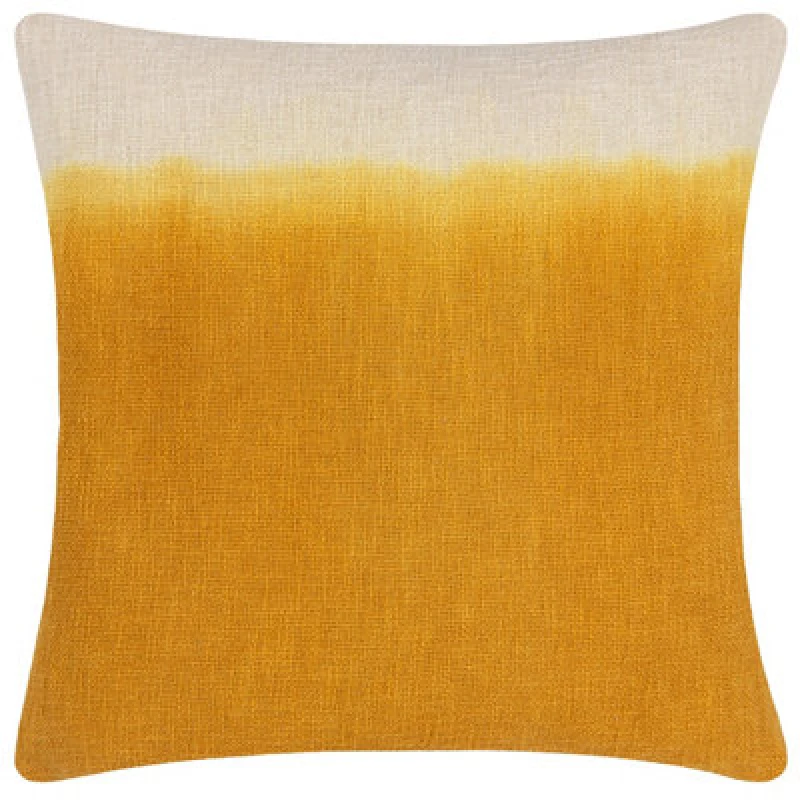 Image of Furn Furn Mizu Square Dip Dye Polyester Filled Cushion in Yellow Size: 50cm x 50cm Yellow 50cm x 50cm Unisex 5025532736994