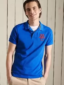 Image of Superdry Superstate Polo, Blue Size M Men