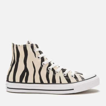 Image of Converse Chuck Taylor All Star Canvas Archive Zebra Hi-Top Trainers - Black/Greige/White - UK 8