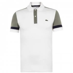 Image of Lacoste Colour Block Sleeve Polo Shirt - Fluer 22H