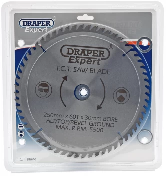 Image of Draper Expert TCT Saw Blade 250X30mmx60T 9488