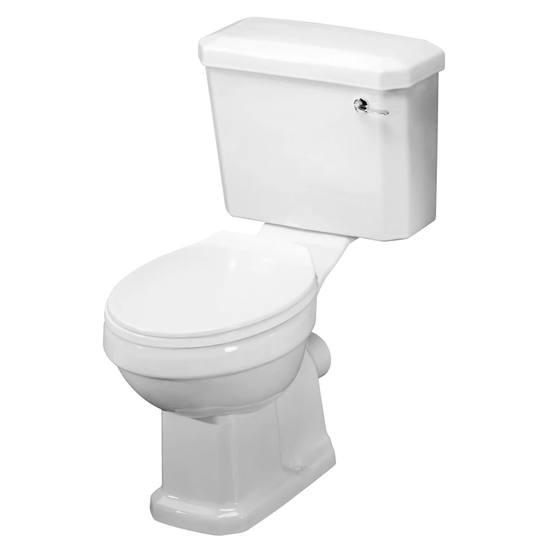 Image of Balterley Traditional Close Coupled Toilet, Cistern, Soft Close Seat 820x470mm White