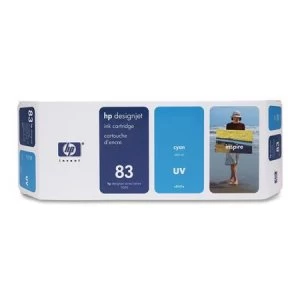 Image of HP 83 Cyan DesignJet UV Ink Cartridge 680ml