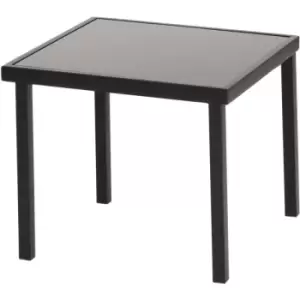 Image of Sussex Garden Side Table - Metal Outdoor Patio Furniture - 44 x 44cm - Black - Harbour Housewares