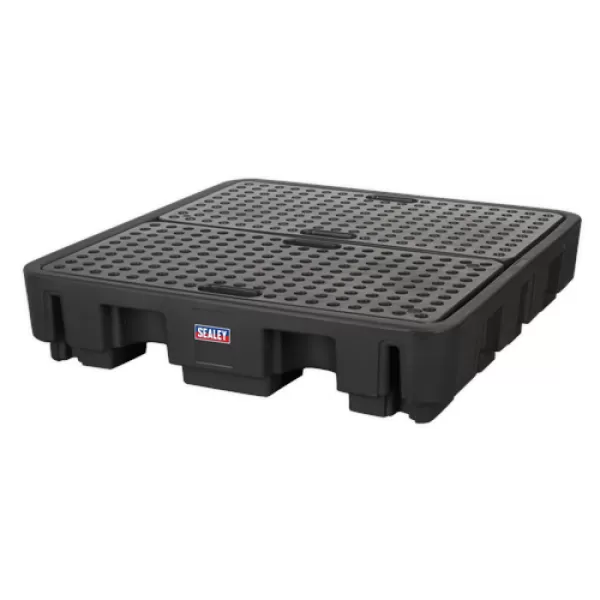 Image of Genuine SEALEY DRP18 Barrel Bund Polyethylene 1380 x 1290 x 280mm 4 Drum