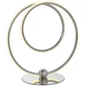 Image of Chrome Infinity Loop Table Lamp 14W Warm White LED Bedside Desk Feature Light