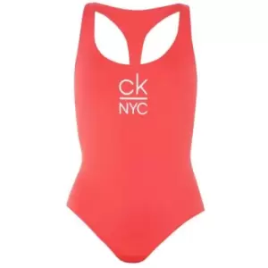 Image of Calvin Klein NYC Racer Back Swimsuit - Pink