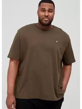 Image of Mens Plain T-Shirt - Olive - Plus - XL