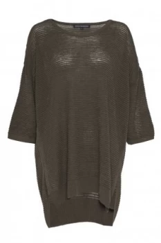 Image of French Connection Richter Knits Ribbed Jumper Dress Green