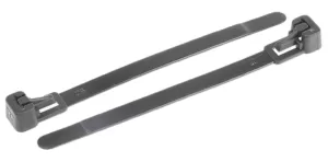 Image of HellermannTyton 131-21010 REL100-PA66-BK Cable tie 100 mm 6.70 mm Black Releasable, Lever lock 100 pc(s)