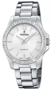 Image of Festina F20593/1 Ladies Steel With CZ Set & Steel Watch