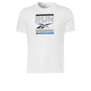 Image of Reebok Running Graphic T-Shirt Mens - White