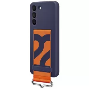 Image of Samsung Silicone Cover with Strap Back cover Samsung Galaxy S22 Navy, Orange