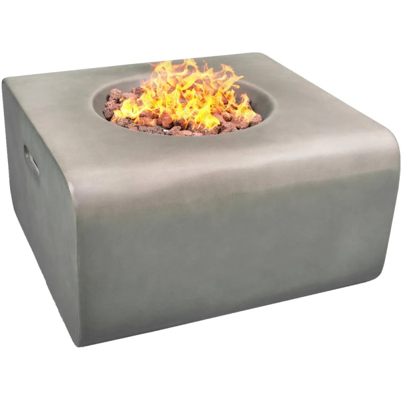 Image of Centurion Supports ADELPHI Garden Outdoor Fire Pit with Stone Finish - Fully Assembled in Dark Grey Dark Grey Unisex