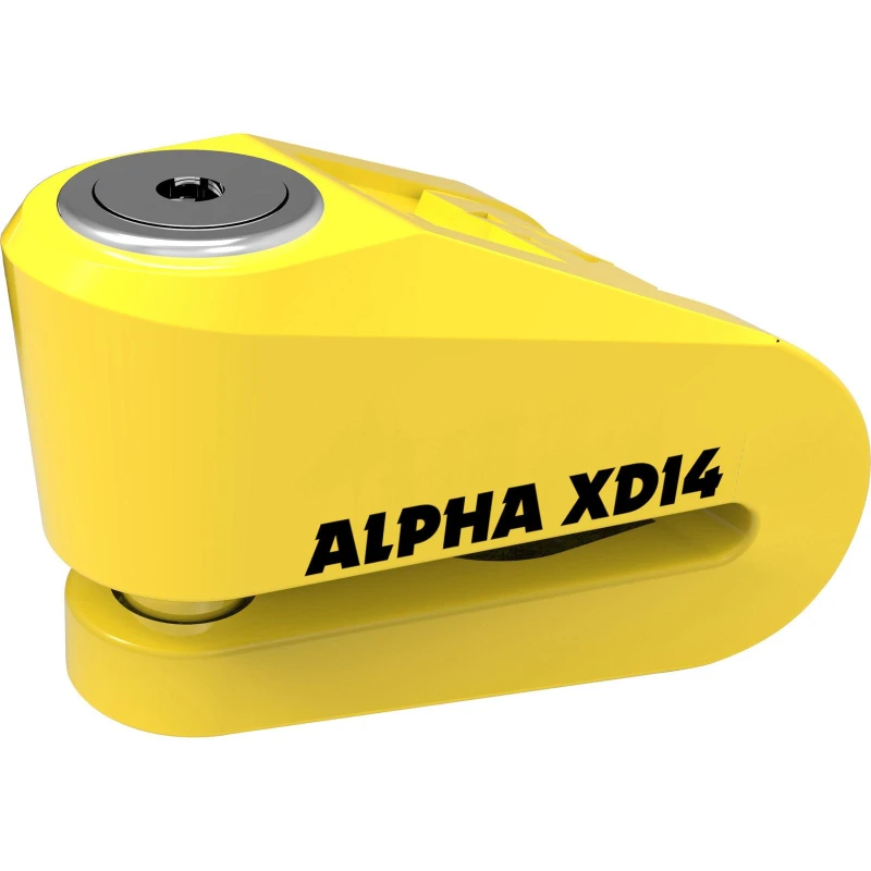 Image of Oxford Alpha XD14 Stainless Disc Lock (14mm Pin) Yellow
