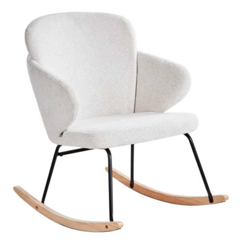 Image of Beliani Rocking Chair Viken Fabric Off-White
