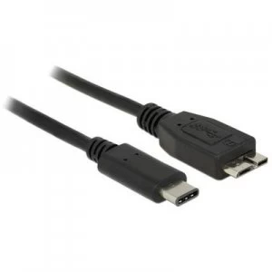 Image of Delock USB 3.0 Cable [1x USB-C plug - 1x USB 3.2 1st Gen connector Micro B (USB 3.0)] 0.50 m Black
