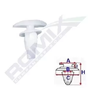 Image of ROMIX Clip, trim-/protection strip C10070 TOYOTA,HONDA,Yaris Schragheck (_P9_),Yaris Schragheck (_P1_),AYGO (WNB1_, KGB1_)