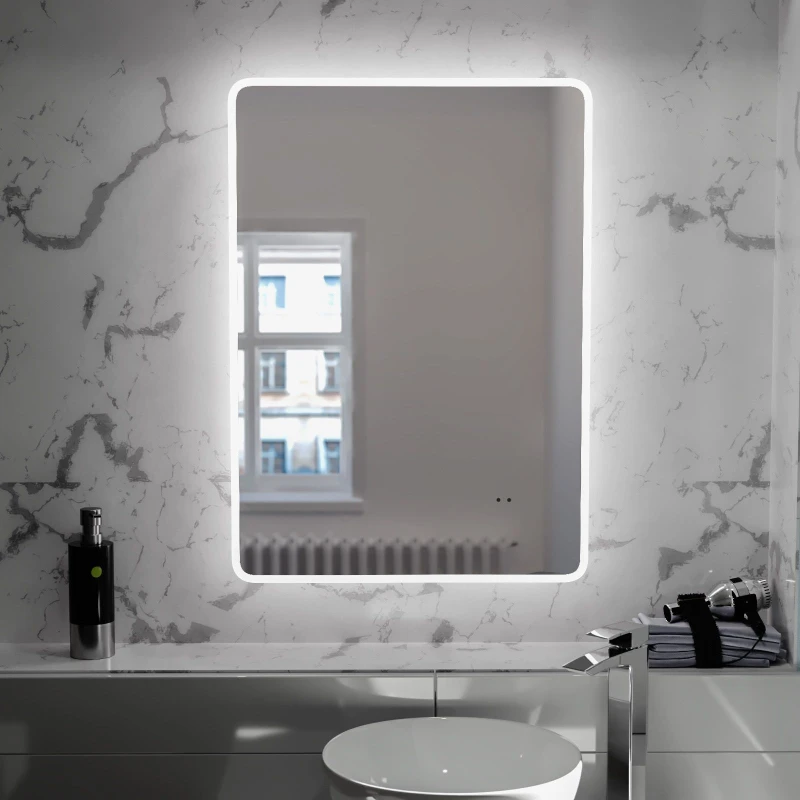 Image of Nes Home Motion Sensor Bathroom LED Mirror Shaver Socket Demister 500 x 700mm Silver