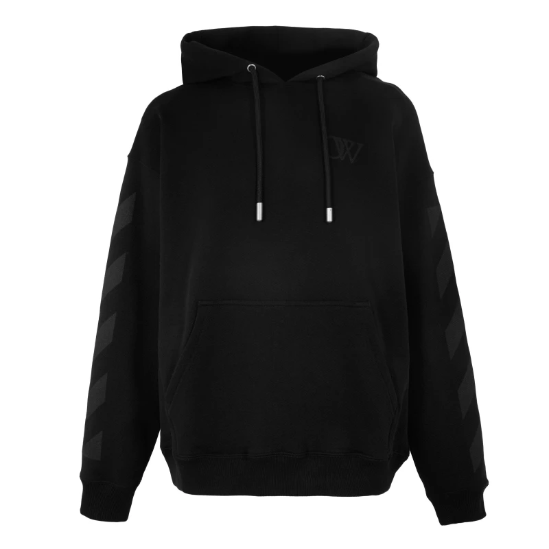 Image of Off White Mens Diag Skate Pull Over Hoodie Black-Black male XS
