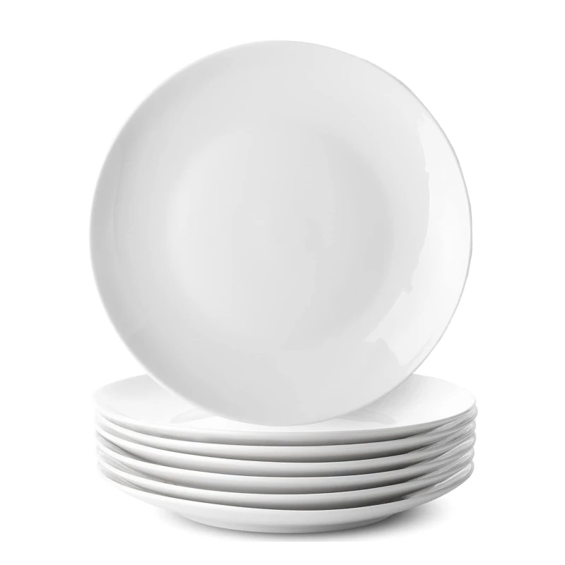 Image of Glim & Glam Dinner Plates Porcelain 6 Piece Set Coupe 10.5" White unisex