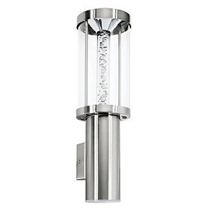 Image of Eglo Trono Stick LED Stainless Steel & Glass Outdoor Dual Wall Light - 3W & 3.7W GU10