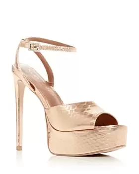 Image of Kurt Geiger London Womens Pierra Peep Toe Platform High Heel Sandals