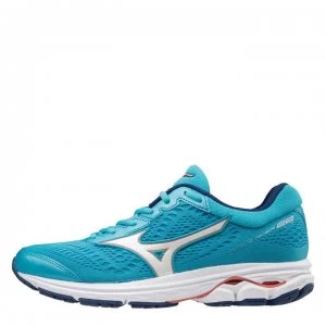 Image of Mizuno Wave Rider 22 Ladies Running Shoes - Blue/Wht/Peach