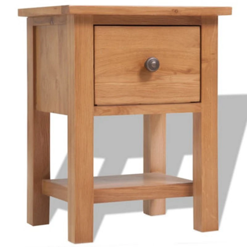 Image of Vidaxl Nightstand 36X30X47cm Solid Oak Wood