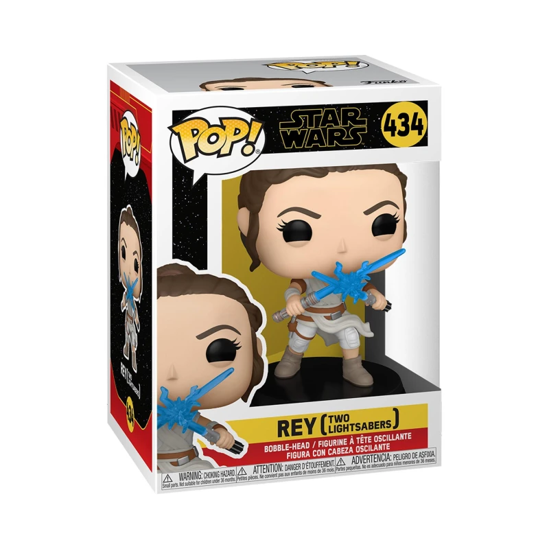 Image of Star Wars The Rise of Skywalker Rey w/ 2 Lightsabers Funko Pop Vinyl