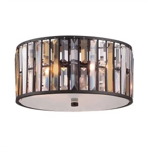 Image of 3 Light Flush Mount Ceiling Light Vintage Bronze, E27