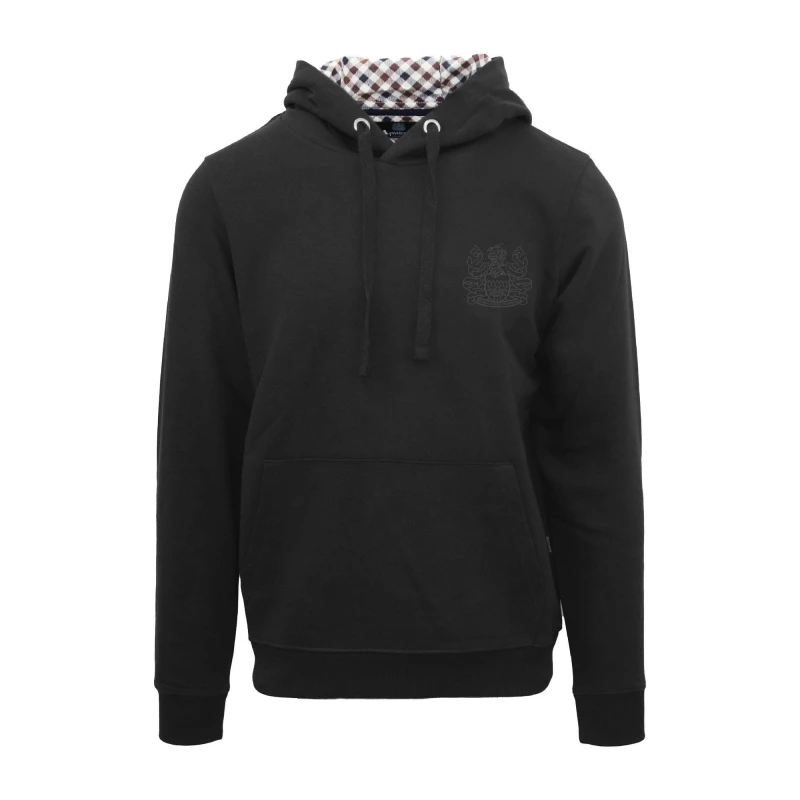 Image of Aquascutum Mens Hooded Sweat Pull Over Hoodie OTH Hoodies Small Black 53275203350