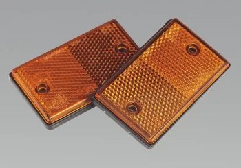Image of Sealey TB25 Reflex Reflector Amber Oblong Pack of 2