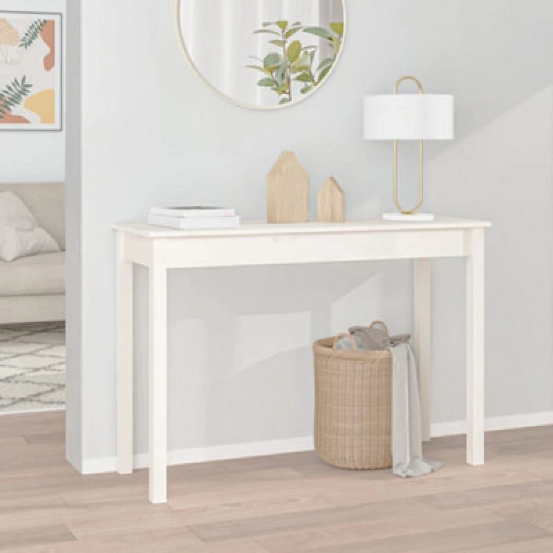 Image of VIDAXL Console Table White 110x40x75cm Solid Wood Pine Vidaxl 8720287188438