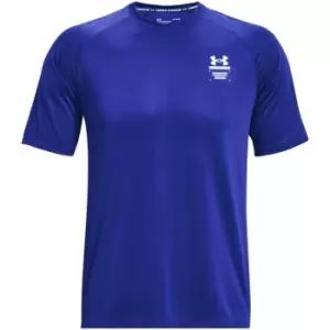 Image of Under Armour Armourprint Short Sleeve T Shirt Mens - Blue
