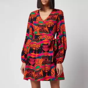 Image of Never Fully Dressed Womens Disco Groove Wrap Dress - Multi - UK 6