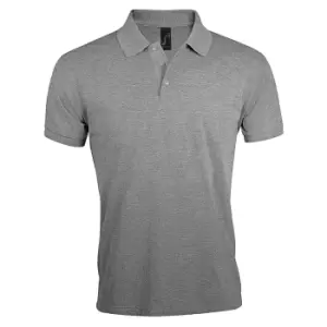 Image of SOLs Mens Prime Pique Plain Short Sleeve Polo Shirt (M) (Grey Marl)