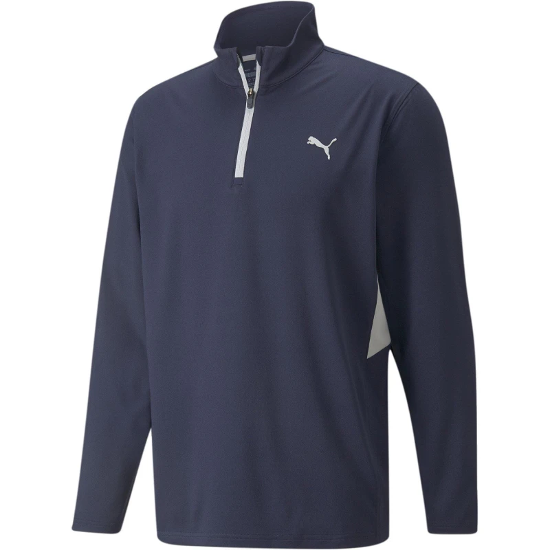 Image of Puma Vista quarter Zip Baselayer Top Mens - Blue Blue S