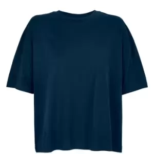 Image of SOLS Womens/Ladies Boxy Organic Oversized T-Shirt (L) (French Navy)
