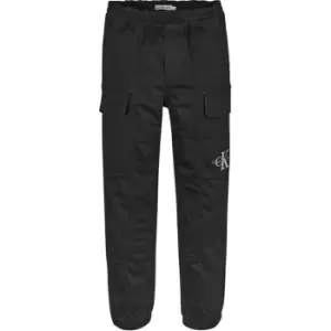 Image of Calvin Klein Jeans Sateen Cargo Pants - Black