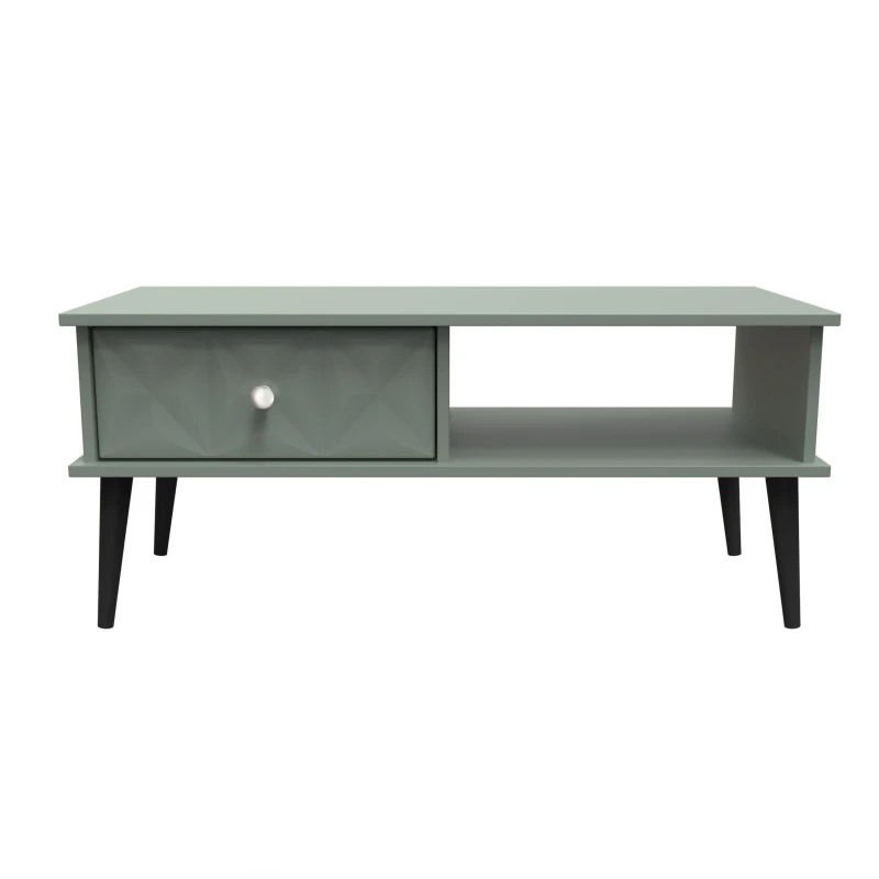 Image of Toledo 1 Drawer Coffee Table In Reed Green (Ready Assembled)