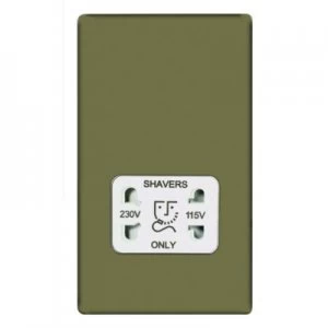 Image of Wickes Twin Screwless Flat Plate Dual Voltage Shaver Socket - Pearl Nickel