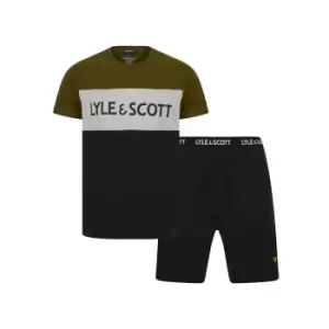 Image of Lyle & Scott Mens Steven Lounge Set - Black/Dark Olive - M