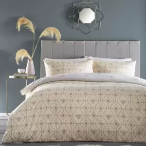 Image of Furn. Bee Deco Champagne Duvet Cover and Pillowcase Set Champagne