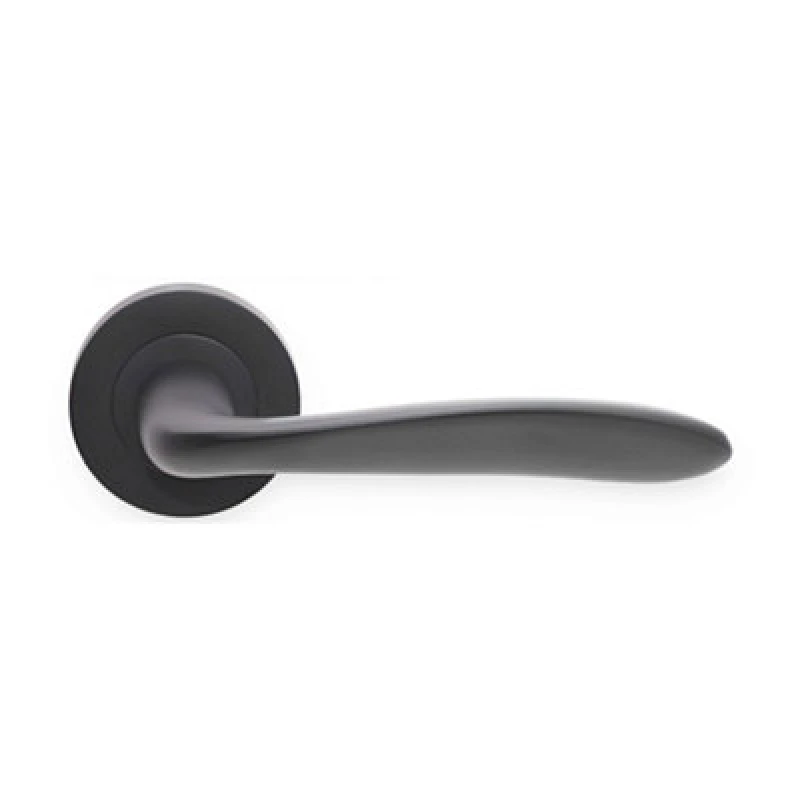 Image of Spira Brass Mars Lever Door Handle Matt Black