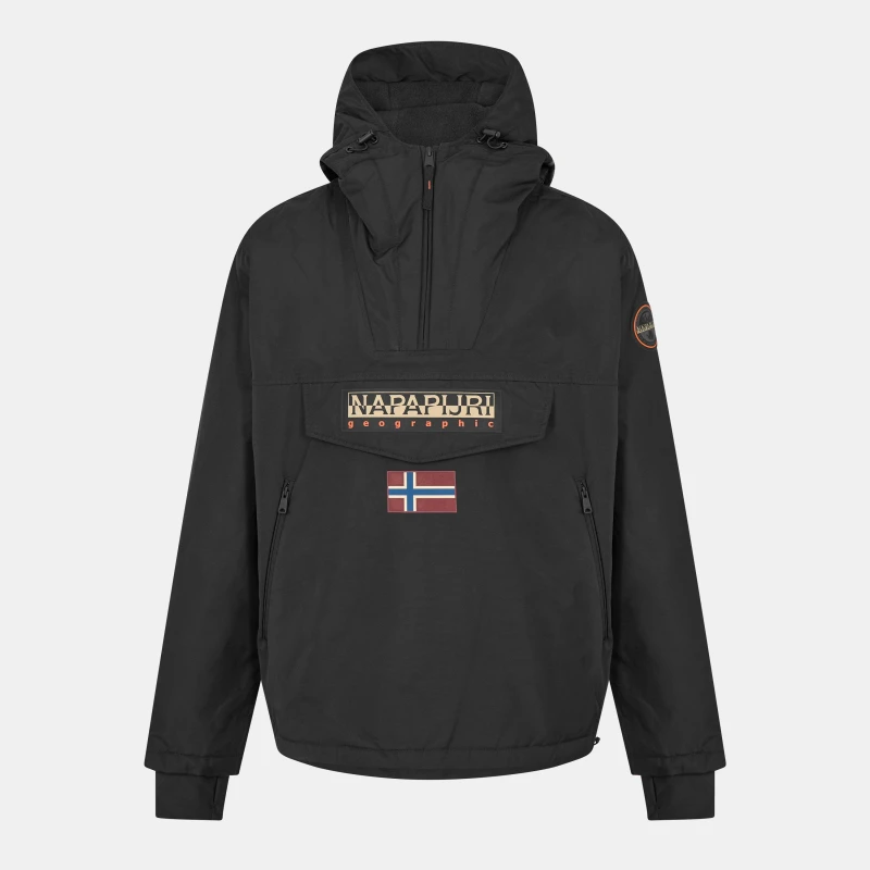 Image of Napapijri Mens Rainforest Waterproof Rain Anorak Black Beauty male M