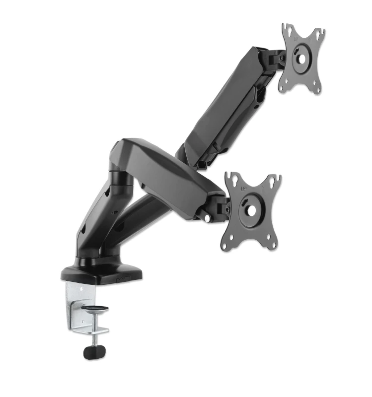 Image of Manhattan Manhattan 462501 Monitor desk mount 43,2cm (17) - 81,3cm (32) Black Portrait, Height-adjustable, Tiltable/rotating, Landscape, Swivelling