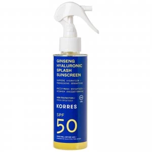 Image of Korres Ginseng Hyaluronic SPF50 Splash Sunscreen 150ml